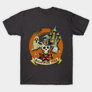 Scary Halloween Town, Haunted Houses T-Shirt